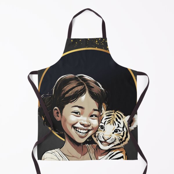 Item preview, Girl and Tiger Artwork, Just around the Corner Paradise Art for JWs, Jehovahs Witnesses Merch designed and sold by CottonKandyShop.