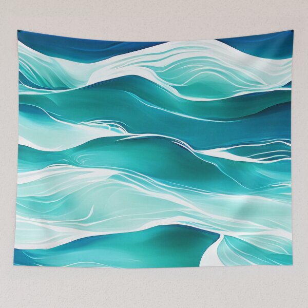 Item preview, Abstract Ocean Waves Painting designed and sold by BeJolley.