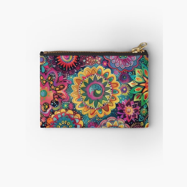 Item preview, A colorful, psychedelic bohemian pattern with intricate mandala designs and floral motifs.  designed and sold by PrettyPinkSkies.