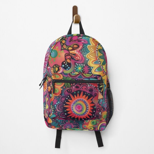 Item preview, A colorful, psychedelic bohemian pattern with intricate mandala designs and floral motifs. designed and sold by PrettyPinkSkies.