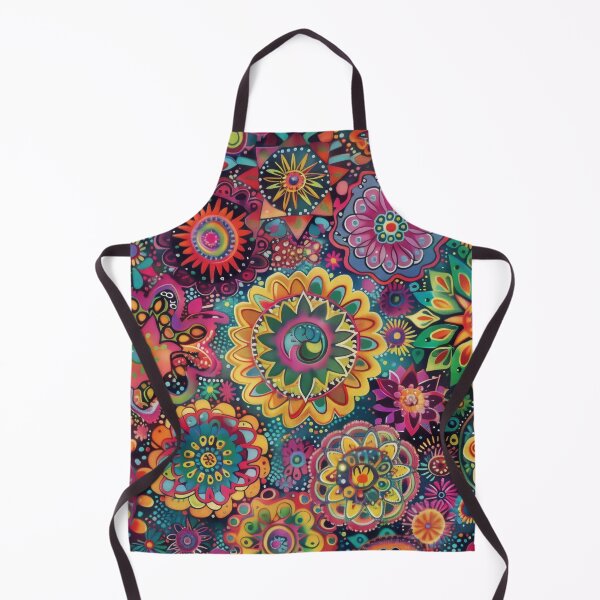Item preview, A colorful, psychedelic bohemian pattern with intricate mandala designs and floral motifs. designed and sold by PrettyPinkSkies.