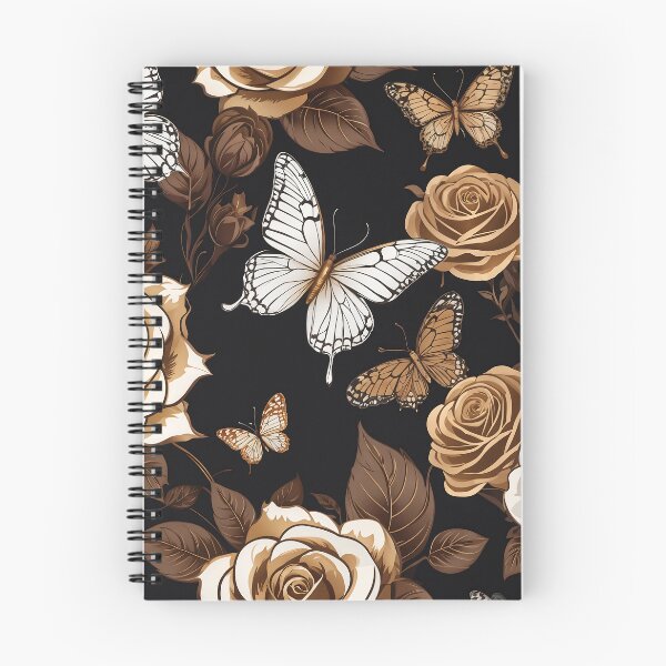 Item preview, a brown and white floral pattern on a black background designed and sold by Enga6.