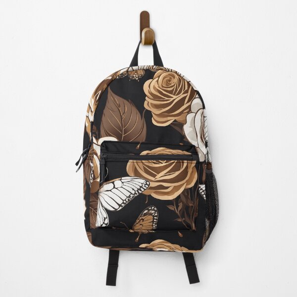 Item preview, a brown and white floral pattern on a black background designed and sold by Enga6.