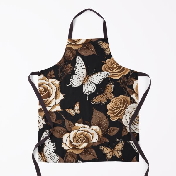 Item preview, a brown and white floral pattern on a black background designed and sold by Enga6.