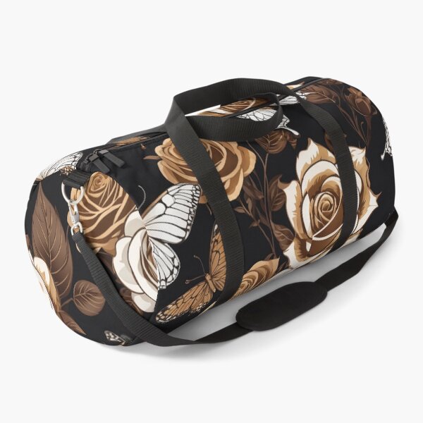 Item preview, a brown and white floral pattern on a black background designed and sold by Enga6.