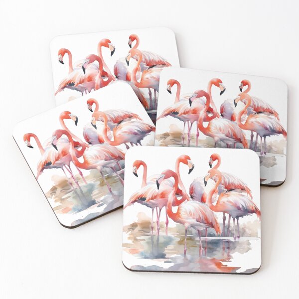 Item preview, Group of flamingos in the water designed and sold by Elnica.