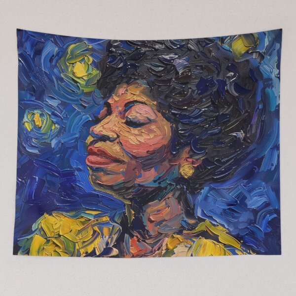 Item preview, Aretha Franklin | Painting in the style of Vincent van Gogh designed and sold by ComicsFactory.