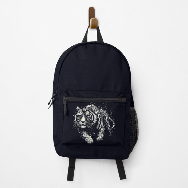 Item preview, Monochromatic Outline Tiger Swimming in Water designed and sold by TomFrontierArt.