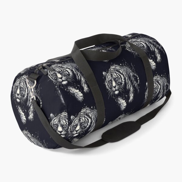 Item preview, Monochromatic Outline Tiger Swimming in Water designed and sold by TomFrontierArt.
