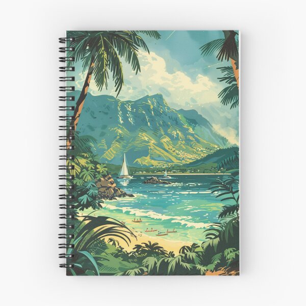 Item preview, Vintage Hawaii Kauai Sailboat Beach Cove Art designed and sold by LVTFCOarts.
