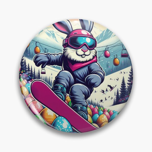 Item preview, Easter Rabbit with snowboarding Easter Funny animals designed and sold by Expressions-Sel.