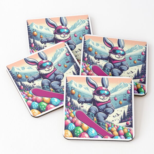 Item preview, Easter Rabbit with snowboarding Easter Funny animals designed and sold by Expressions-Sel.
