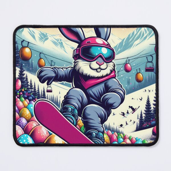 Item preview, Easter Rabbit with snowboarding Easter Funny animals designed and sold by Expressions-Sel.