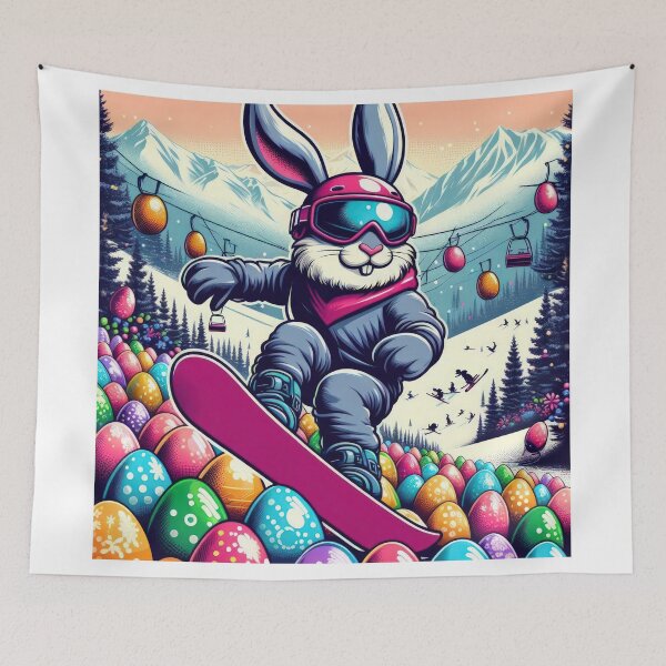 Item preview, Easter Rabbit with snowboarding Easter Funny animals designed and sold by Expressions-Sel.