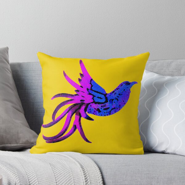 Item preview, Cute Pop Art Bird Of Paradise Pink And Blue On Yellow Background designed and sold by patternsbyposh.