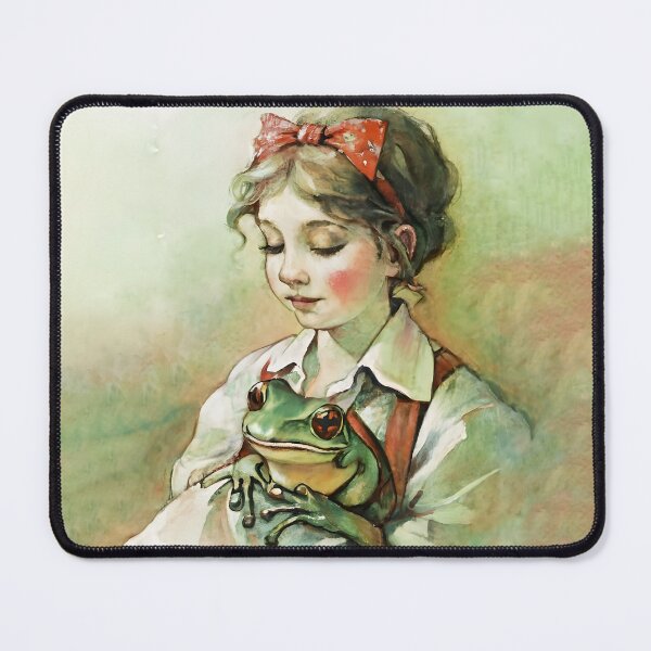 Item preview, Whimsical Vintage : Portraits, Traveling Frog and Girl, Chalky Charm designed and sold by MarinaFila.