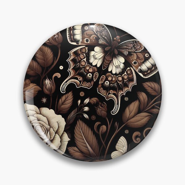 Item preview,  brown and white floral pattern on a black background2 designed and sold by Enga6.