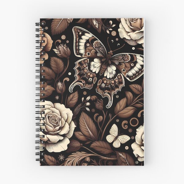 Item preview,  brown and white floral pattern on a black background2 designed and sold by Enga6.