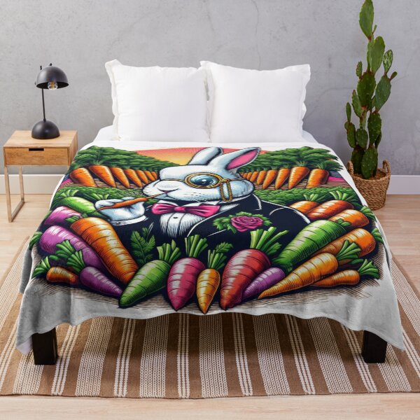 Item preview, bunny Carrot Connoisseur funny retro animal designed and sold by Expressions-Sel.