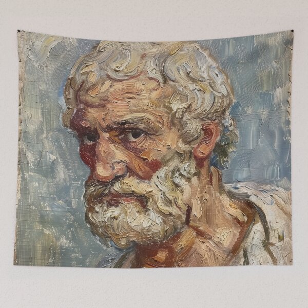 Item preview, Aristotle | Painting in the style of Vincent van Gogh designed and sold by ComicsFactory.