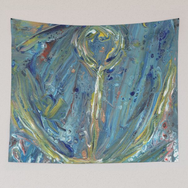 Item preview, Anchor of Hope Paint Pour designed and sold by LymphomaLass.