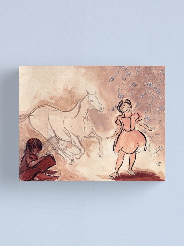 Alternate view of Girl with Horse Illustration Canvas Print