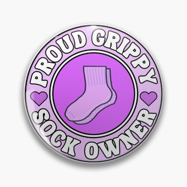 Item preview, Proud grippy sock owner Bumper Sticker Style in purple designed and sold by brodidudie.