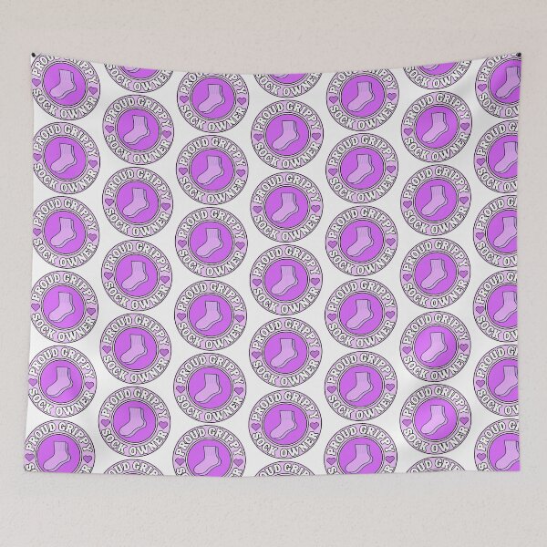 Item preview, Proud grippy sock owner Bumper Sticker Style in purple designed and sold by brodidudie.