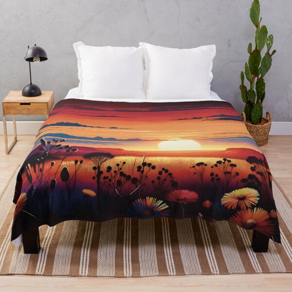 Item preview, Australian Sunset with Wildflowers Painting designed and sold by lozsart.