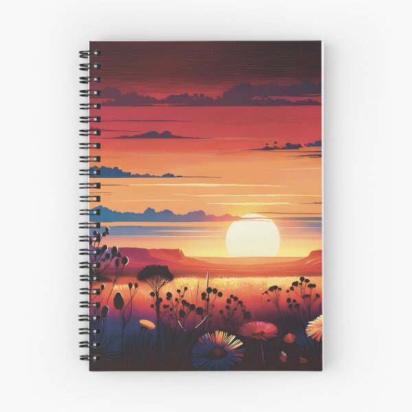 Item preview, Australian Sunset with Wildflowers Painting designed and sold by lozsart.