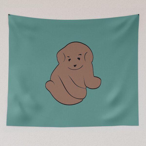 Item preview, Cuddly Puppy 2D Illustration - Dark Brown  & Turquoise designed and sold by OG-Graphics.