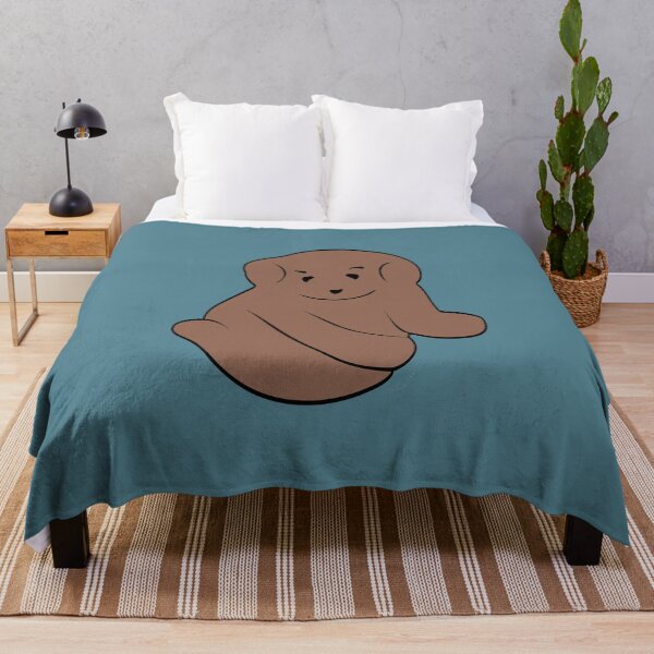 Item preview, Cuddly Puppy 2D Illustration - Dark Brown  & Light Blue designed and sold by OG-Graphics.
