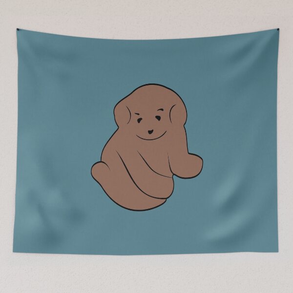 Item preview, Cuddly Puppy 2D Illustration - Dark Brown  & Light Blue designed and sold by OG-Graphics.