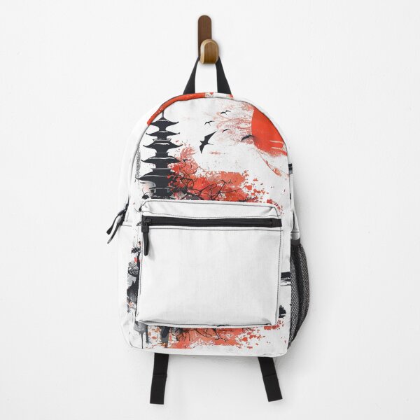 Item preview, Traditional, Ancient Japanese Tree with Cherry Blossoms, Red Sun Background designed and sold by designs.