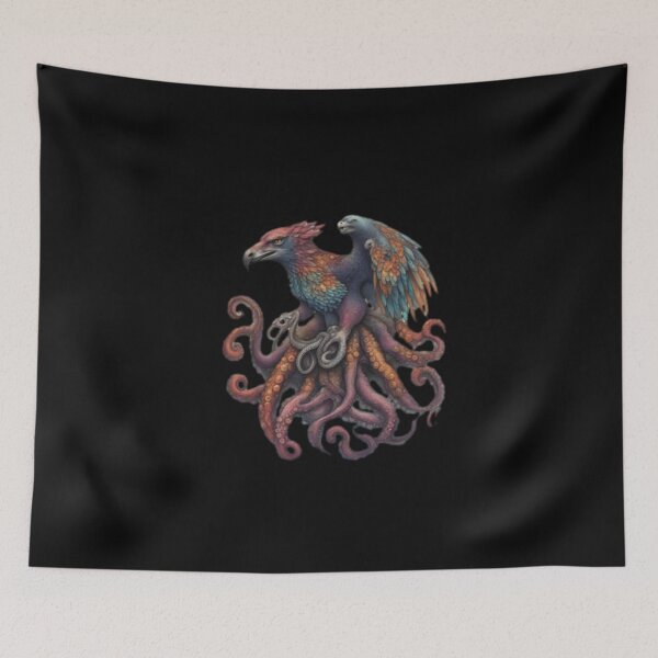 Item preview, octopus wolf and eagle merged multi color designed and sold by jamesdurhaman.
