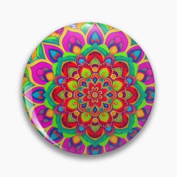 Aperçu de l'œuvre Un motif bohème coloré et psychédélique avec des couleurs vives et des motifs de mandala complexes. créée et vendue par PrettyPinkSkies.