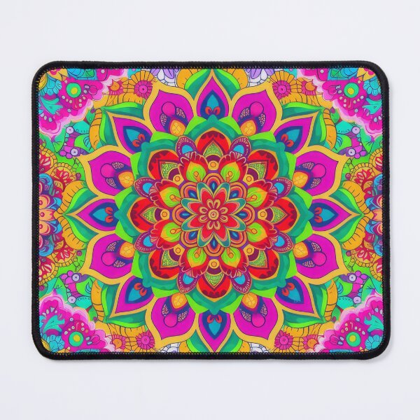 Item preview, A colorful, psychedelic bohemian pattern with vibrant colors and intricate mandala designs. designed and sold by PrettyPinkSkies.