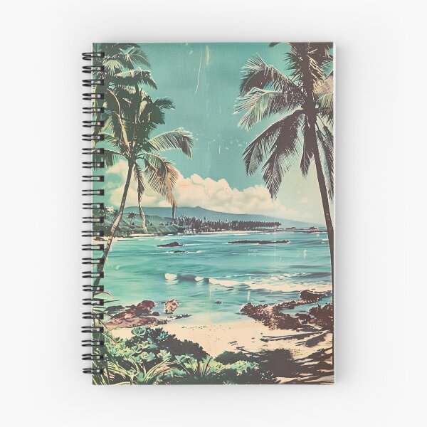 Item preview, Vintage Hawaii Beach Waves Palm Trees Nature Art designed and sold by LVTFCOarts.