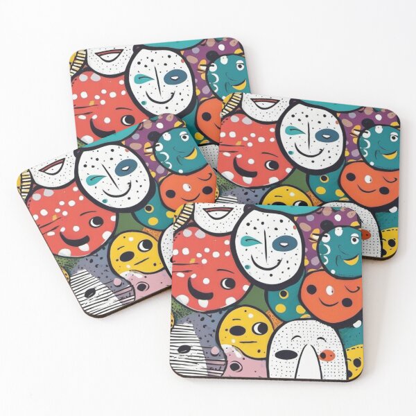 Item preview, Funny Smiling Faces Pattern designed and sold by FunnyT-Shirts.