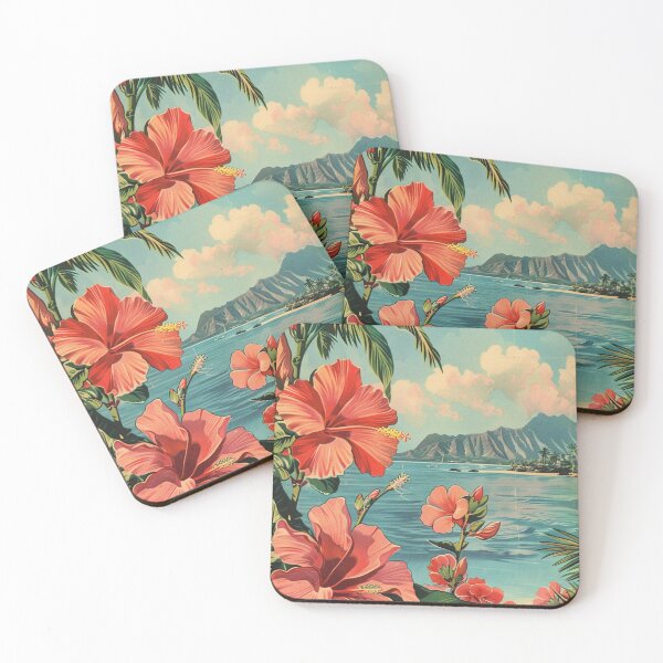 Item preview, Flores Hawaii Vista Playa Kauai Ilustración Vintage designed and sold by LVTFCOarts.