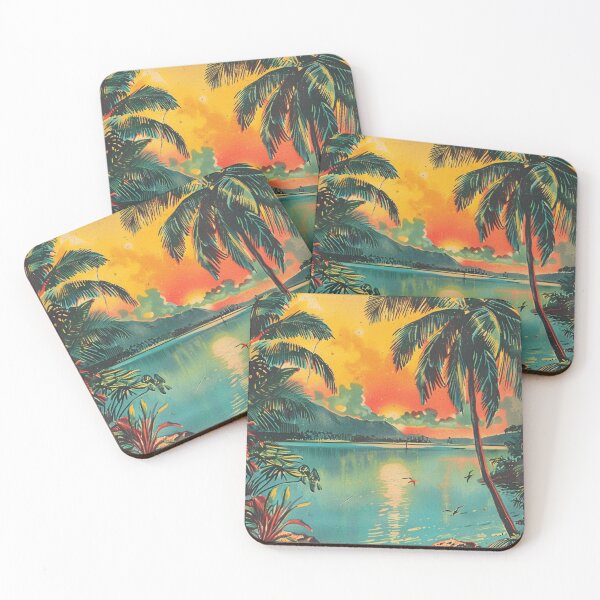 Item preview, Calm Hawaii Beach Sunset Vintage Retro Art designed and sold by LVTFCOarts.
