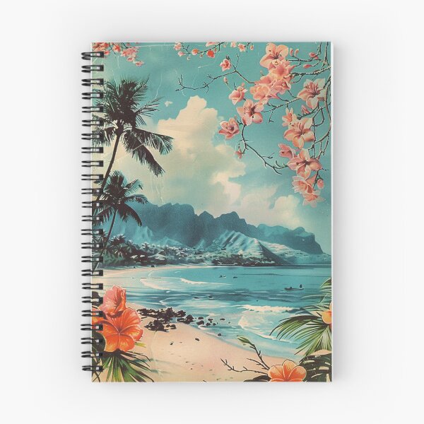 Item preview, Hawaii Nature Beach Flowers Vintage Retro Art designed and sold by LVTFCOarts.