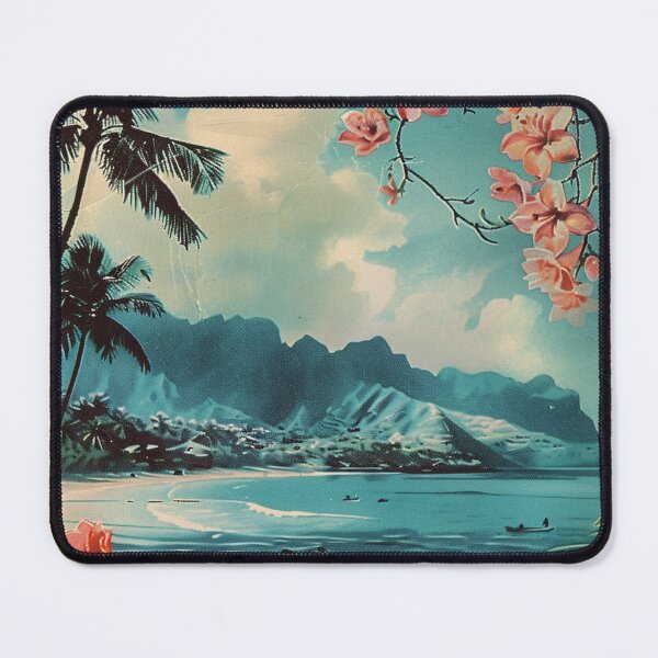 Item preview, Hawaii Nature Beach Flowers Vintage Retro Art designed and sold by LVTFCOarts.