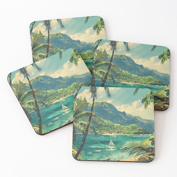 Item preview, Vintage Hawaii Sailboat Kauai Coast Retro Nature designed and sold by LVTFCOarts.