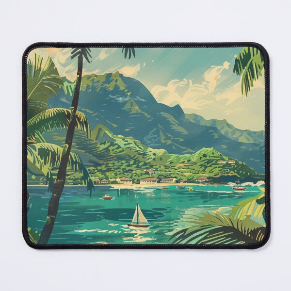 Item preview, Vintage Hawaii Sailboat Kauai Coast Retro Nature designed and sold by LVTFCOarts.