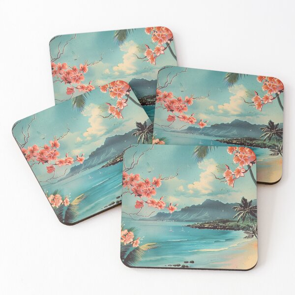 Item preview, Lugar De Viaje Vintage Hawaii Beach Cove Ilustración designed and sold by LVTFCOarts.