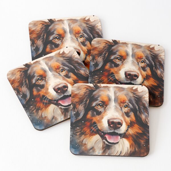 Item preview, Watercolor Australian Shepherd Dog designed and sold by TheAnimalZ00.