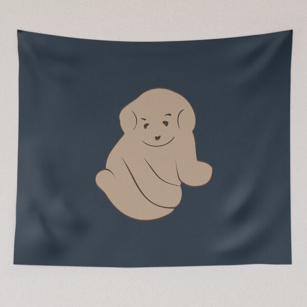 Item preview, Cuddly Puppy 2D Illustration - Light Brown & Dark Blue designed and sold by OG-Graphics.