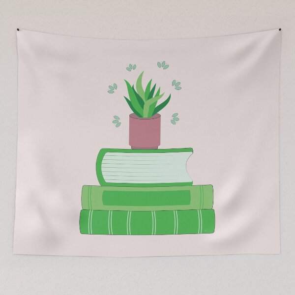 Item preview, Green Books and a Houseplant  designed and sold by iCraftCafe.
