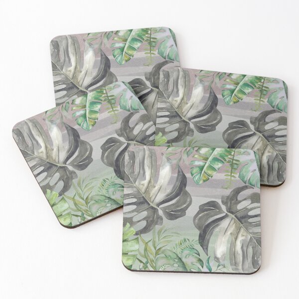 Item preview, Tropical Leaves Water Color Background designed and sold by WhiteSoftPetals.